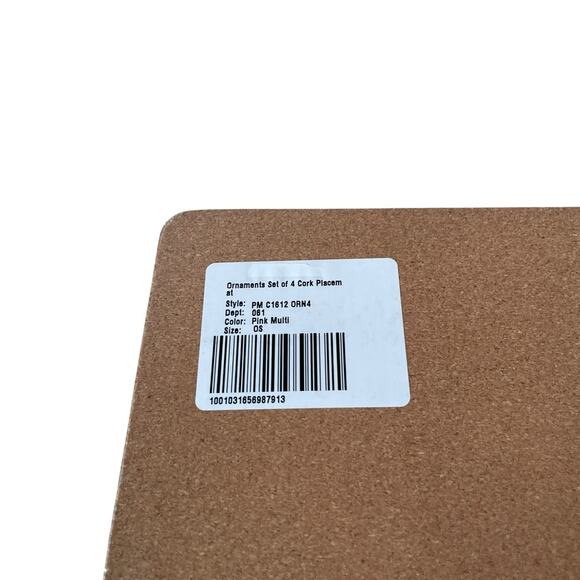 CHATEAU Christmas Ornament Cork Backed Hard Placemats 12x16 Set of 4 Holiday New - Picture 10 of 16